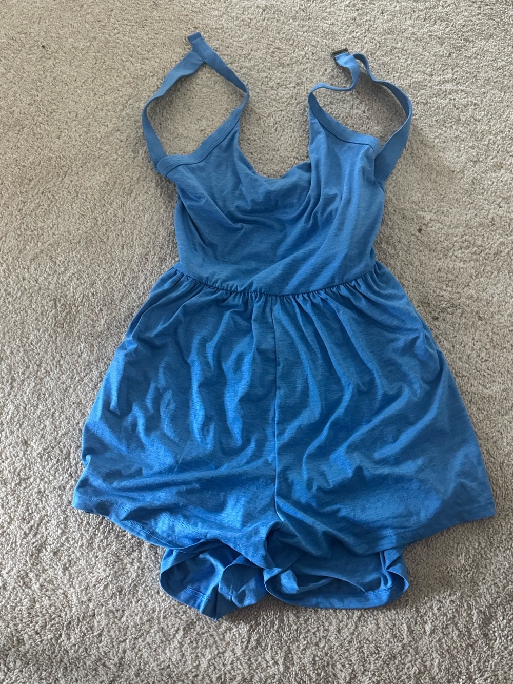 HALARA Blue Sleeveless Knit Romper